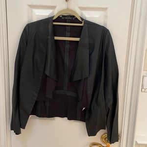 XS Black faux leather Zara jacket. Very lightly worn. Great condition